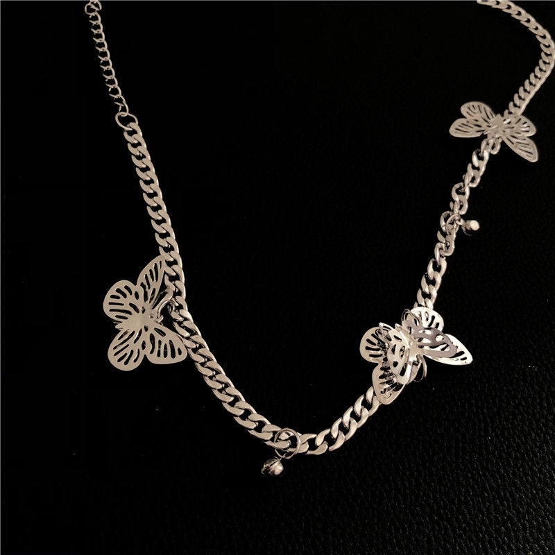 Vòng Cổ choker Bằng Kim Loại Dày Họa Tiết Bướm Ba Chiều 22393