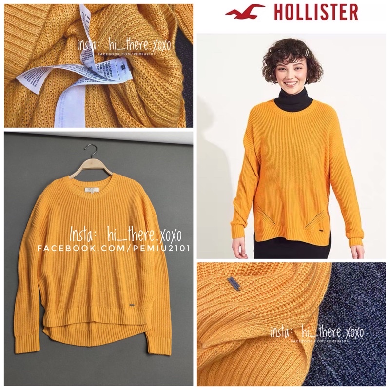 Áo len Hollister vàng nghệ xs (ảnh thật)