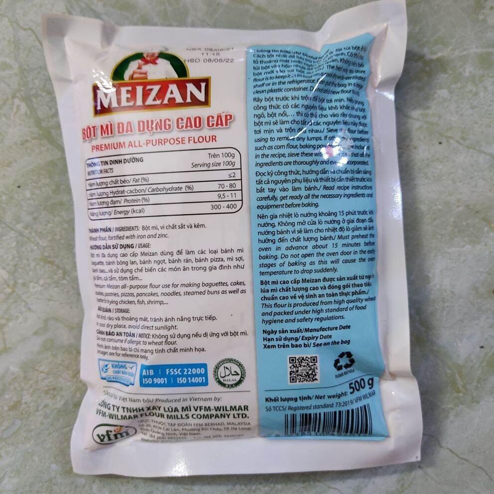 Bột mì đa dụng Meizan 500g ⚡ GIÁ TỐT NHẤT ⚡ 500g bột đa dụng dùng để chế biến các loại bánh mì, bánh bông lan, bánh ngọt