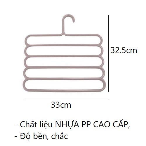 Móc treo quần áo nhựa 5 tầng thông minh, sắp xếp tủ quần áo gọn gàng