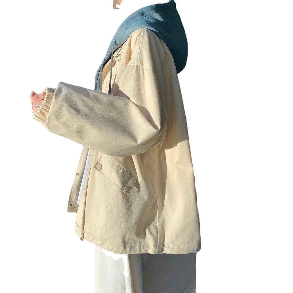 Áo Hoodie Giả Hai Lớp Phong Cách vintage Thời Trang Xuân Thu Cho Nam