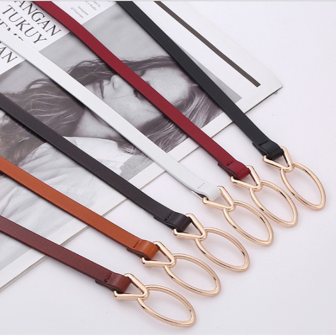 Thắt lưng , dây nịt nữ bản nhỏ 1cm , da thật thời trang