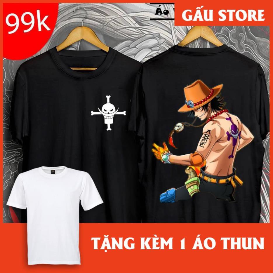 ⚡️SALE SỐC⚡️Áo Thun In Hình Ace "Hãy sống một cuộc đời không hối hận về điều gì" - One Piece