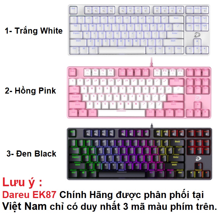Bàn phím cơ Gaming DAREU EK87 Multi-LED  - Hàng chính hãng