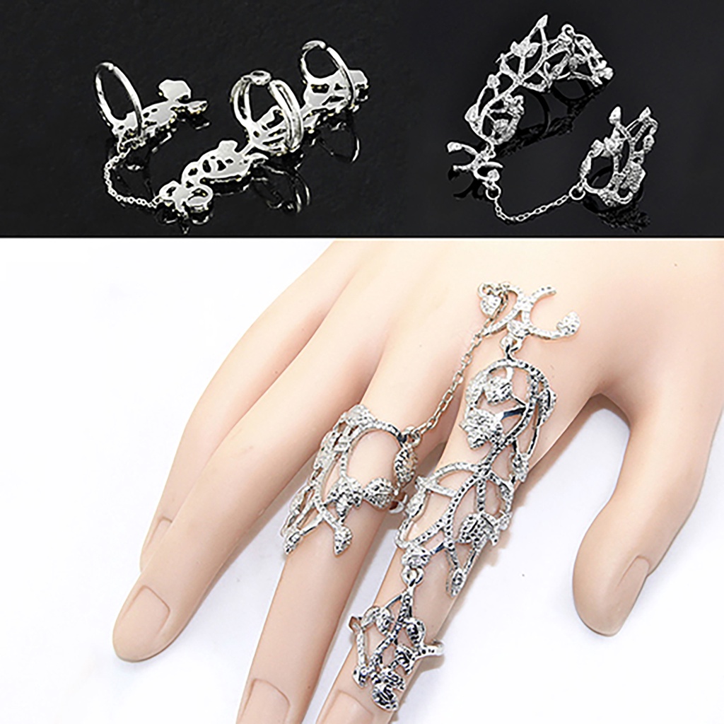 Nhẫn Cưới Dây Xích Hình Hoa Hồng Thời Trang Cá Tính Cho Nữ
