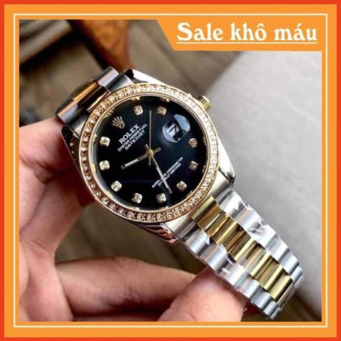 [Free Sip]  [Siêu Phẩm]  (Cực chất)Đồng hồ Nam (nữ) rolex dây kim loại măt đơn giản cực sang