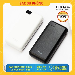 Pin Dự Phòng AKUS 25.000mAh - B25 (Hàng chính hãng - Bảo hành 12 tháng)
