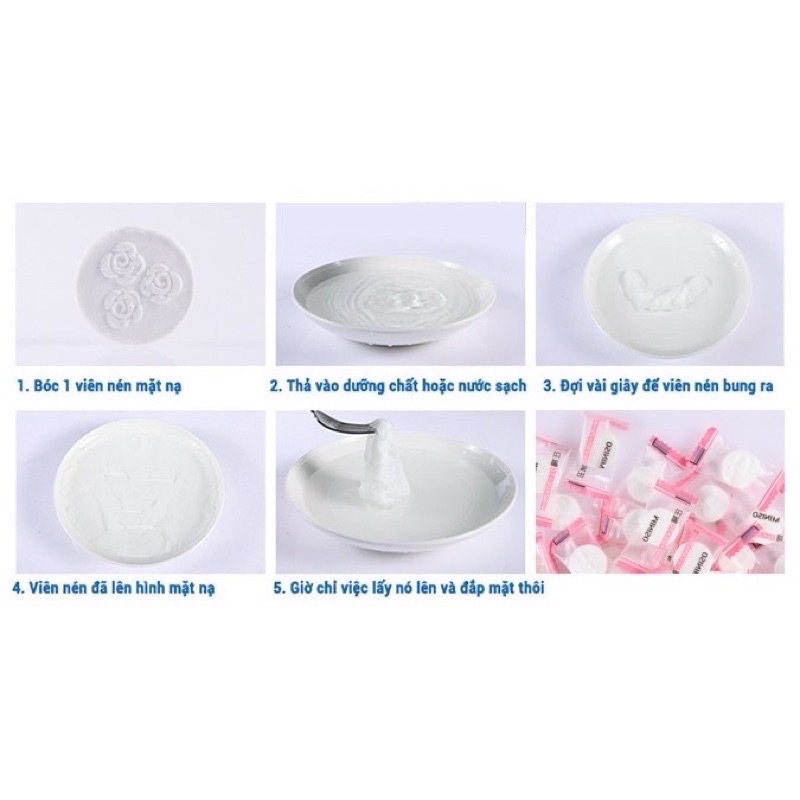 combo 10 viên mặt nạ viên nén miniso