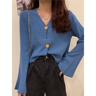 Áo len cardigan cổ tim cài cúc (hàng nhà máy Quảng Châu)