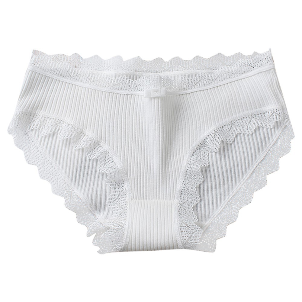 Quần lót cotton lưng thấp phối ren giấu đường may quyến rũ tùy chọn màu sắc
