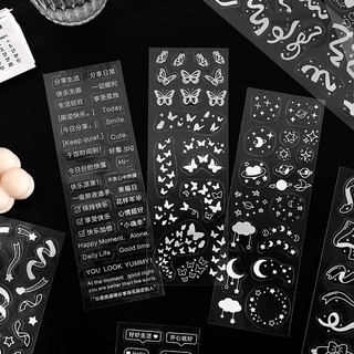 3pcs/set Simple Ribbon Butterfly Stickers Diary Stickers