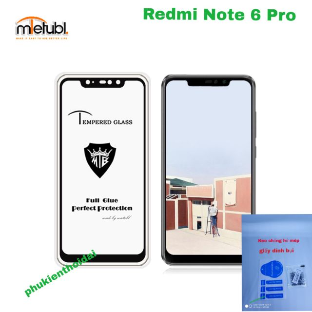 Cường lực 5D Redmi Note 6 Pro FREESHIP Từ 50k viền mỏng full màn hình ( tặng giấy lấy bụi keo mép )