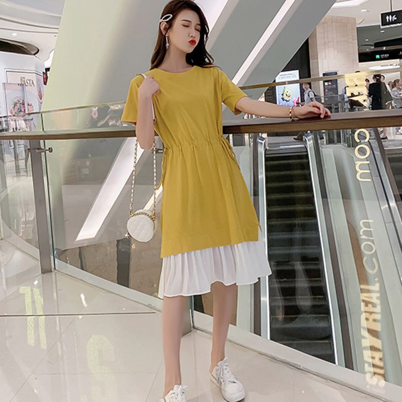 Đầm tay ngắn phối ren hoa thiết kế dáng chữ A nữ tính