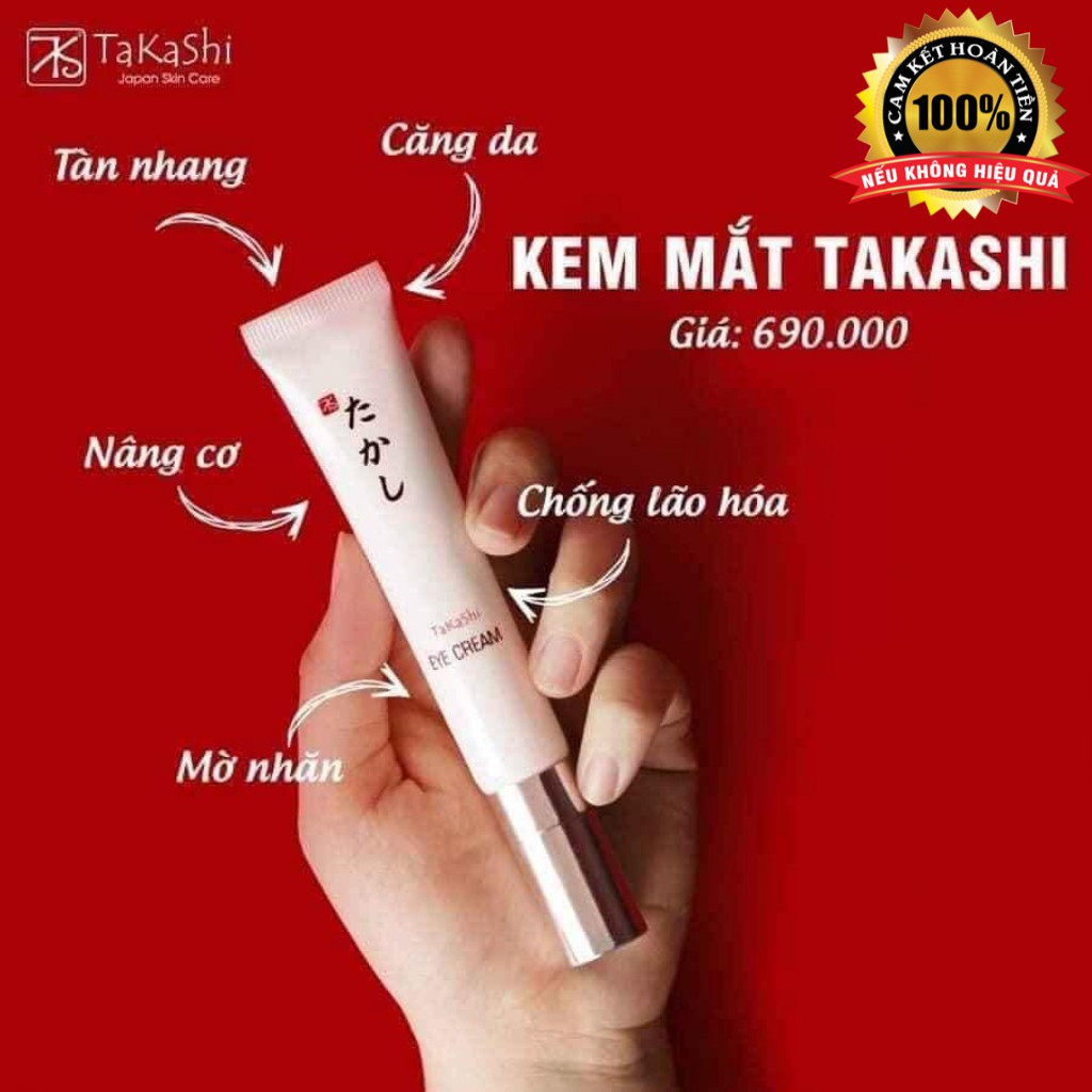 Kem mắt chống nhăn TAKASHI 20ml tàng nhang chống lão hóa vùng da quanh mắt hiệu quả sản phẩm cao cấp đến từ nhật bản