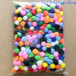 Pompom - 50 hạt pom pom nhiều kích cỡ