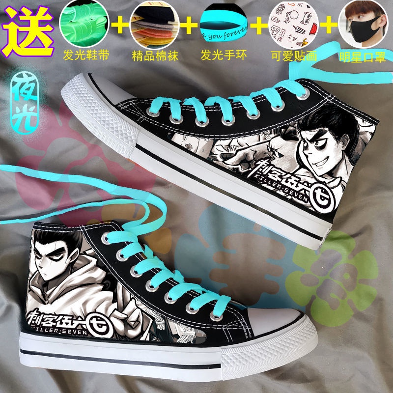 Giày Thể Thao Vải Canvas Cổ Cao Thoáng Khí In Hình Anime Naruto Thời Trang Xuân Hè Cho Nam