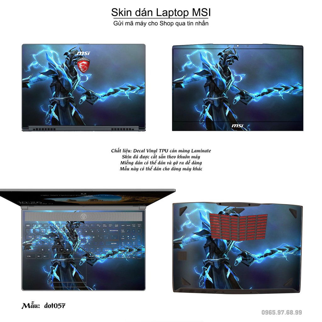 Skin dán Laptop MSI in hình Dota 2 nhiều mẫu 10 (inbox mã máy cho Shop)