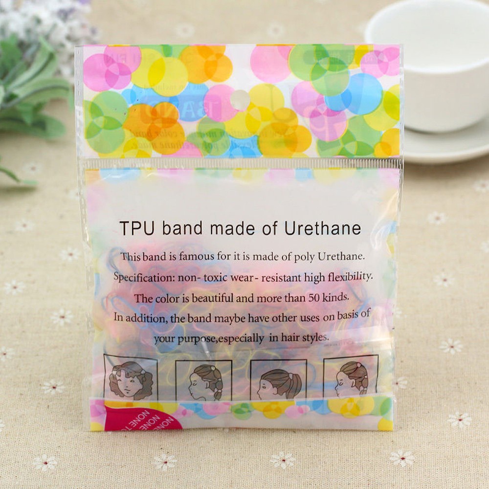 Set 400 dây thun buộc tóc nhiều màu sắc cho nữ