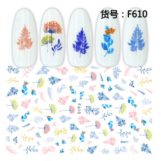 Sticker nail hình hoa , sticker trang trí móng tay-mã F và R