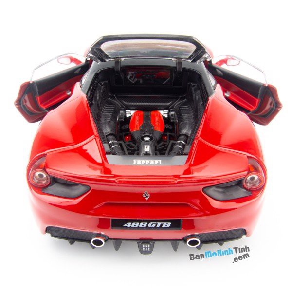 Mô hình siêu xe Ferrari 488 GTB 1:18 Bburago Signature Red