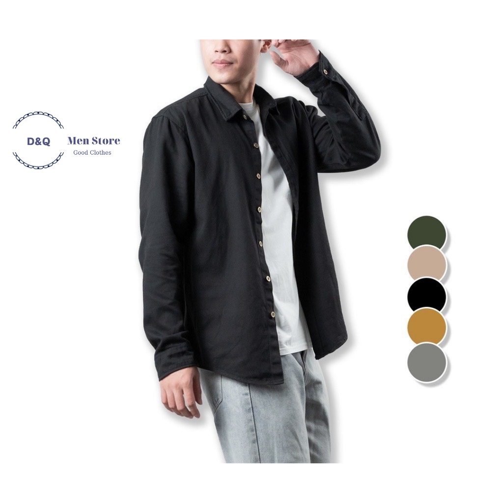 Áo sơ mi kaki nam dài tay D&Q MEN STORE Form Regular Fit | BigBuy360 - bigbuy360.vn