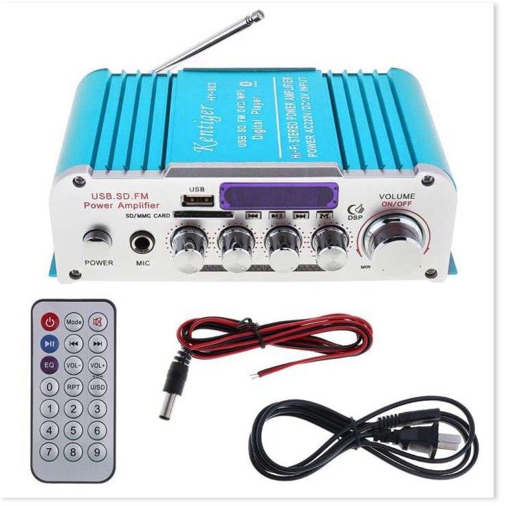 ⚡ Ampli mini karaoke KEntiger HY 803 kết nối đa hệ Bluetooth, thẻ nhớ, audio 3.5, FM... âm thanh cực chất 👉HD Plaza