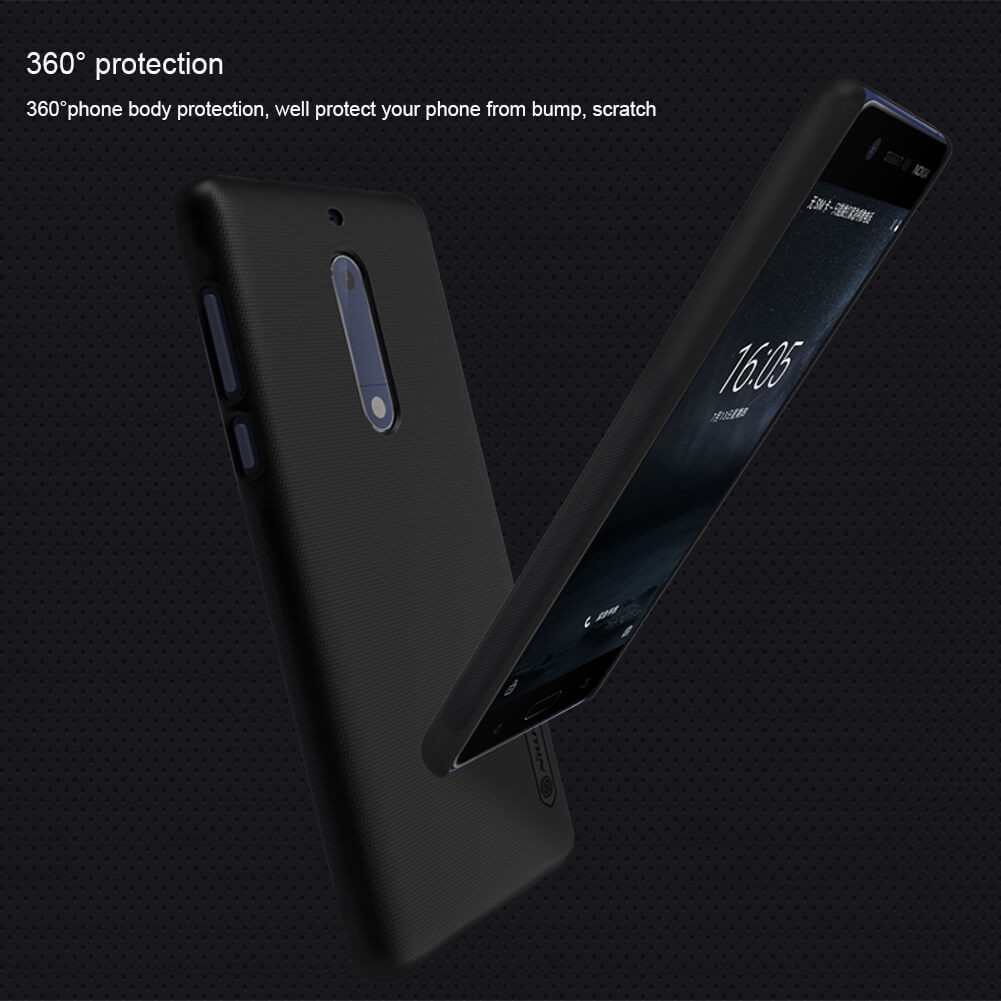 Ốp Lưng Sần Chống Sốc Cho Nokia 5 2017 hiệu Nillkin (Tặng kèm giá đỡ hoặc miếng dán từ tính) - Hàng Chính Hãng