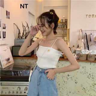 Áo 2 dây croptop hoa cúc 🌼🌼🌼🌼