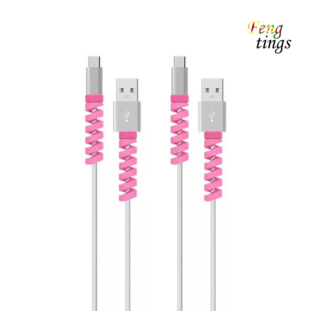 Dây Silicon Quấn Bảo Vệ Cáp Sạc Usb Dạng Xoắn Ốc Cho Iphone