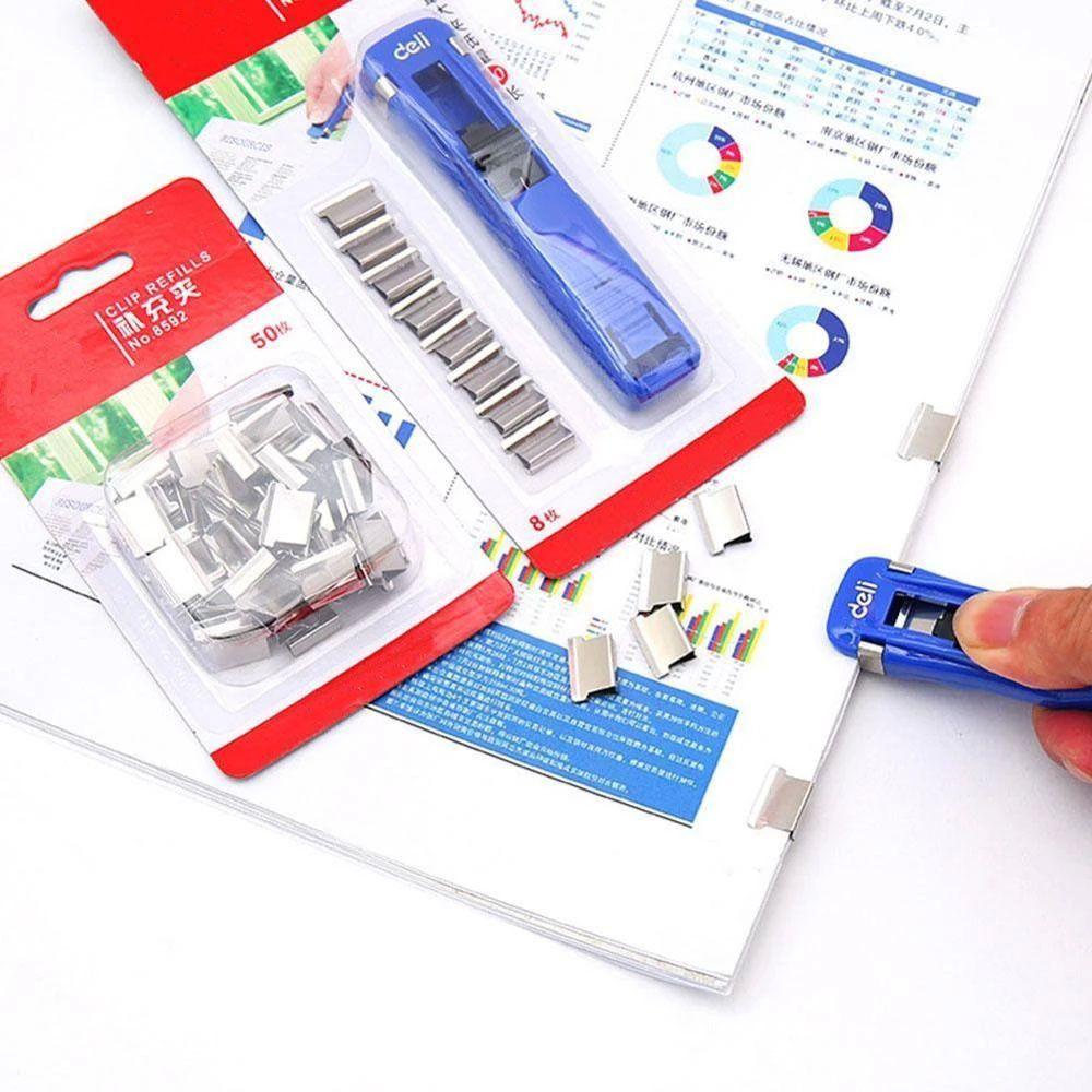 Dụng Cụ Kẹp Giấy Bằng Kim Loại Cỡ Lớn Tiện Dụng|Kẹp Cố Định Giấy Không Giấy Tiện Dụng Cho Trường Học