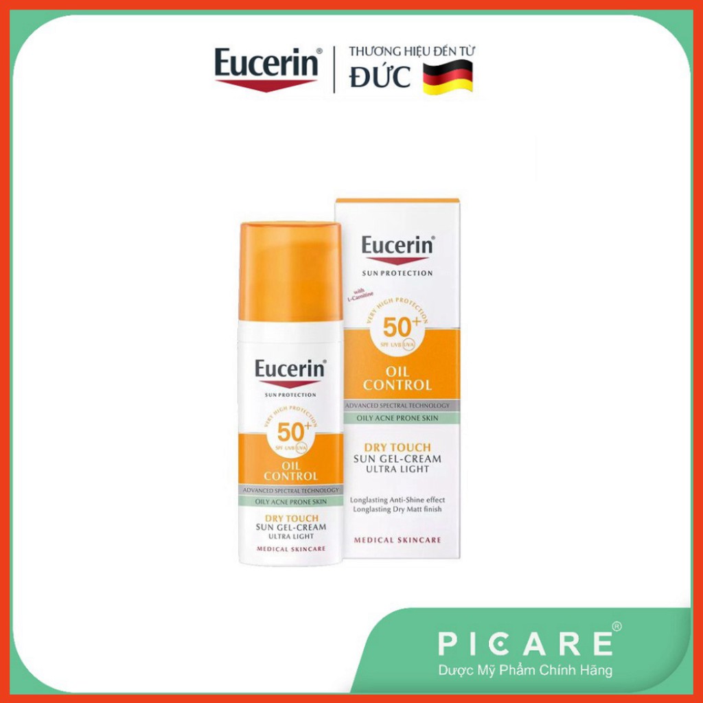 [CHÍNH HÃNG] Kem chống nắng  Eucerin cho da nhờn mụn Sun Oil Control Dry Touch SPF50+ 50ml - 69767