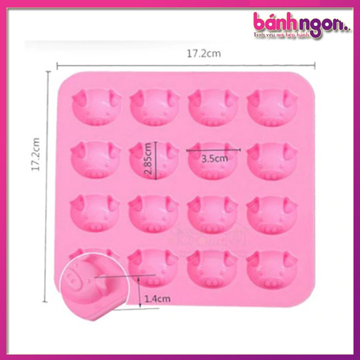 Khuôn Silicon Làm Kẹo Dẻo/Khuôn Silicon Thạch, Socola Mặt Heo Biểu Cảm