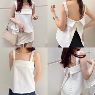 Áo kiểu hai dây hở lưng xẻ vạt ulzzang đi tiệc du lịch hot trend