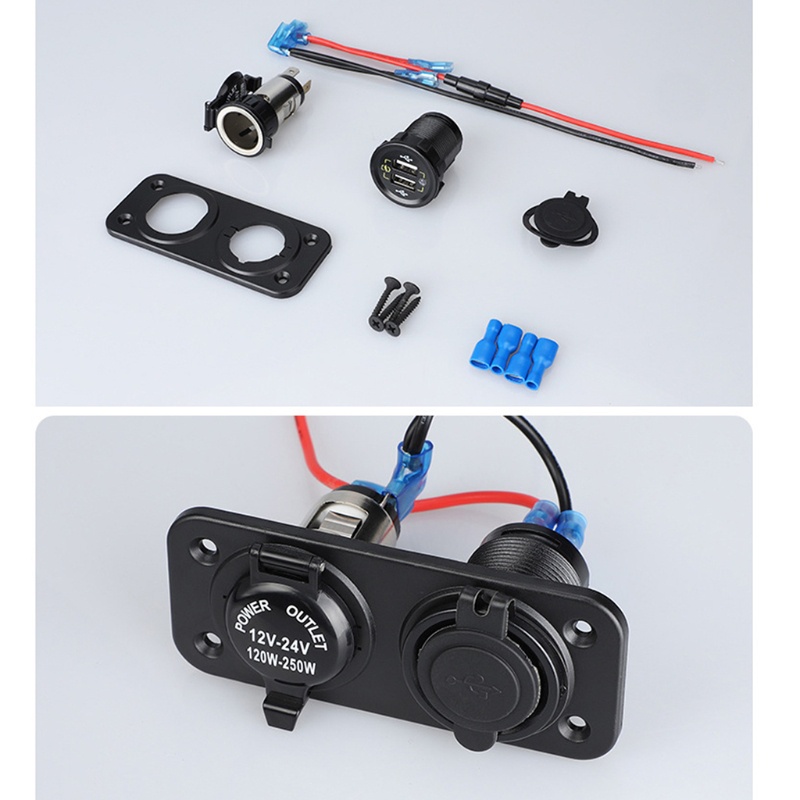 Giá Đỡ Sạc Điện Thoại Trên Xe Hơi RV USB QC3.0 12-24V