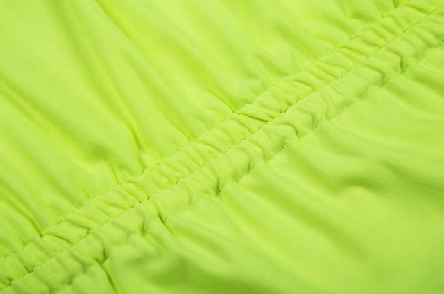 Đầm body dây rút màu xanh neon