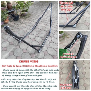 Võng Xếp Khung Sơn Tĩnh Điện Phi 32
