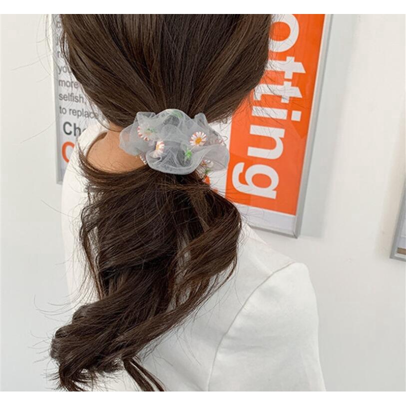 Đồ cột tóc vải in hoa cúc thời trang Hàn Quốc