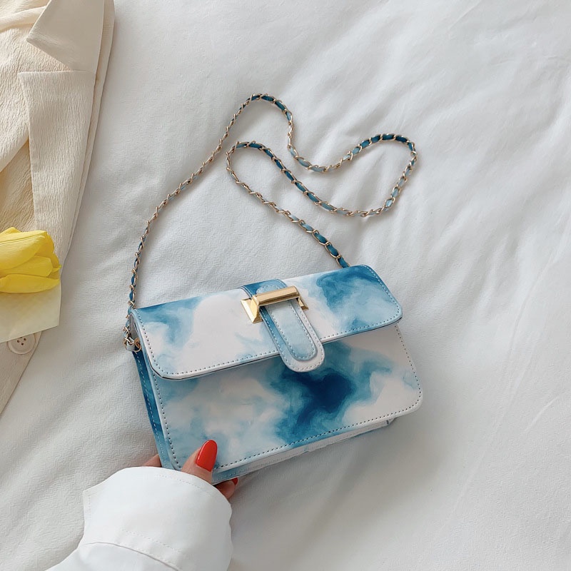 Túi Đeo Vai Hình Vuông Cỡ Nhỏ Phối Dây Đeo Sợi Xích Thời Trang Cho Nữ