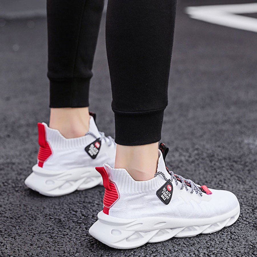 Giày thể thao nam vải dệt thoáng khí, giày thể thao đế cao su chống trượt màu trắng black friday G1 | BigBuy360 - bigbuy360.vn