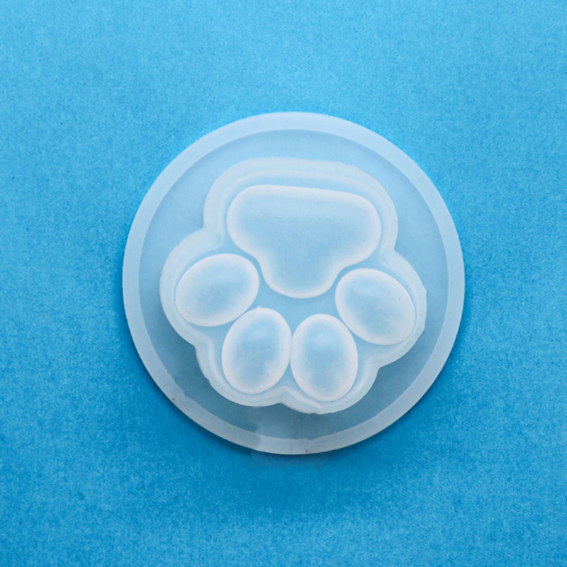 Khuôn Silicone Làm Móc Khóa / Bông Tai Hình Chân Mèo Bằng Pha Lê UV DIY