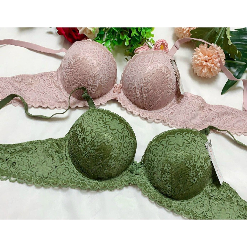 Áo lót ren Thái Lan Sister Hood nâng ngực,  không gọng hàng cao cấp siêu nâng đẩy mút dày 5 cm