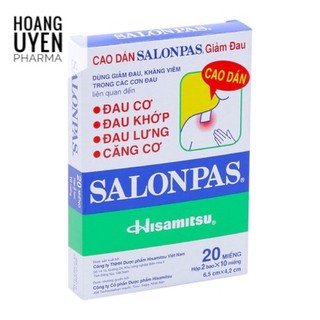Cao dán giảm đau Salonpas - Hộp 12 miếng và 20 miếng