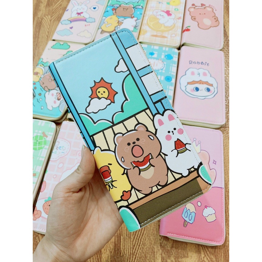Ví nữ THỎ dài cầm tay khóa kéo sang trọng, đường may tỉ mỉ chắc chắn, nhiều ngăn tiện dụng chất liệu da cao cấp
