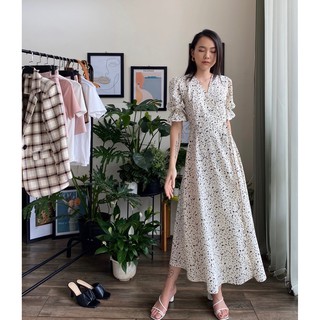 Đầm đắp tà dài họa tiết EDINI