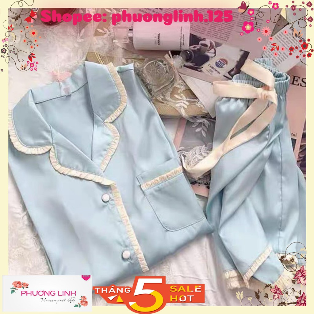 BỘ LỤA PIJAMA ĐÙI 4M VIỀN BÈO | BigBuy360 - bigbuy360.vn