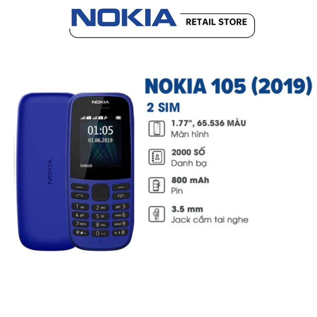 Điện Thoại Nokia 105 Dual Sim (2019) - Hàng Chính Hãng