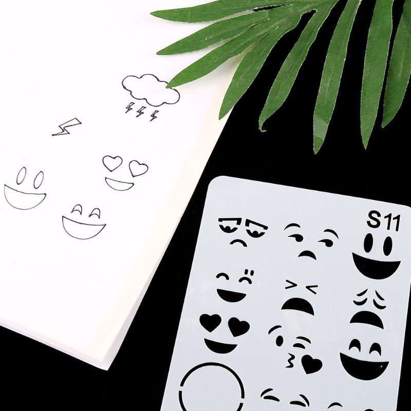 Set 24 khuôn vẽ trang trí bằng nhựa cao cấp thích hợp tạp chí album DIY