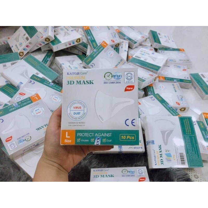 𝐊𝐇𝐀̂̉𝐔 𝐓𝐑𝐀𝐍𝐆 𝟑𝐃 𝐌𝐀𝐒𝐊 𝐗𝐔𝐀̂́𝐓 𝐗𝐈̣𝐍 KATOJI PREMIUM [hộp 10cái 4lớp]
