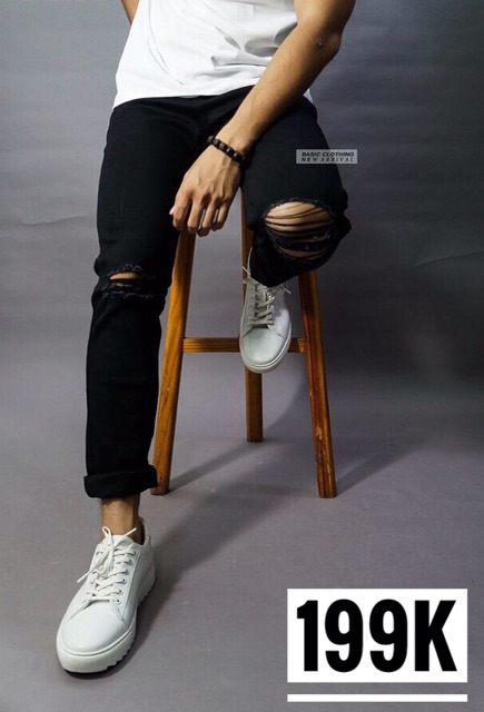 Quần jeans nam rách gối ( sz 28-36) chất jean co giãn dày dặn | BigBuy360 - bigbuy360.vn