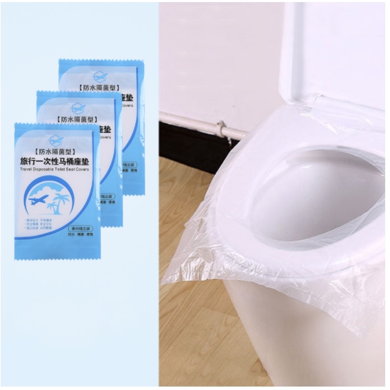 Túi 5 chiếc lót bồn cầu vệ sinh tự phân huỷ chống thấm nước - Giấy Lót Toilet Du Lịch Tiện Lợi Duashop